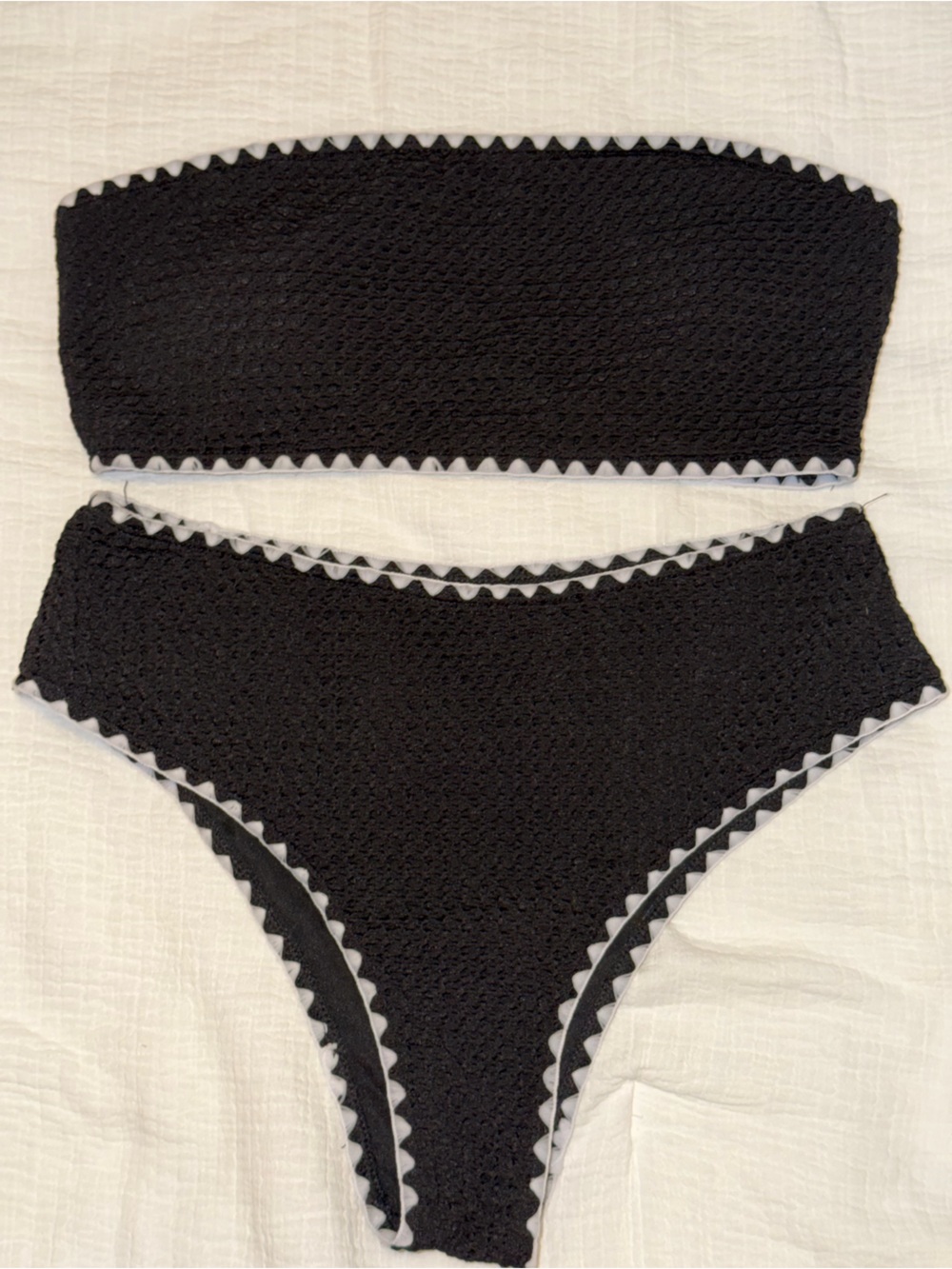 Black Crochet Bandeau Bikini Set - Women Intimates & Sleepwear